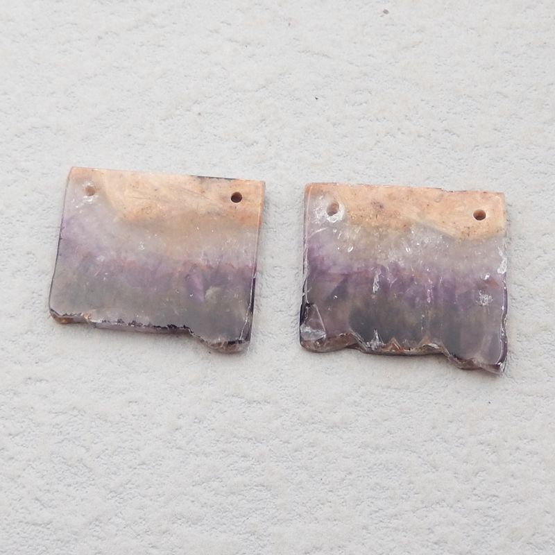Natural Amethyst Earring Beads 22*20*3mm, 6.2g