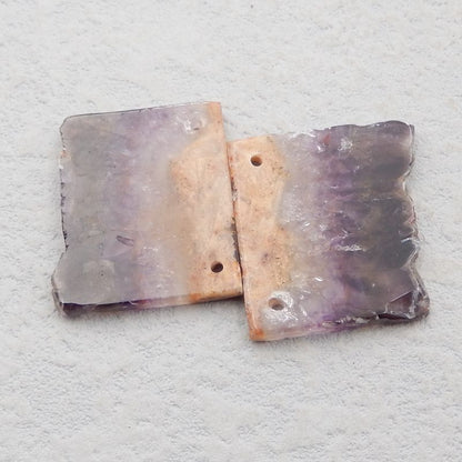 Natural Amethyst Earring Beads 22*20*3mm, 6.2g
