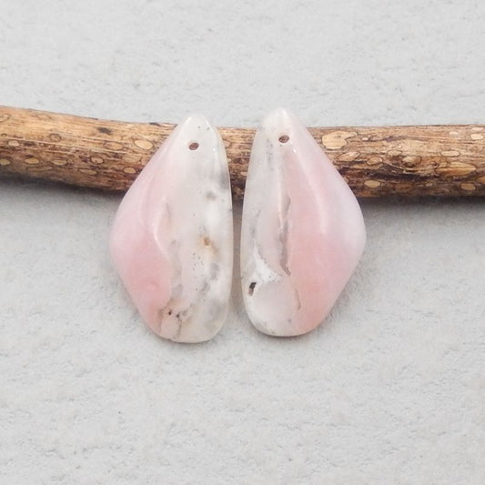 Natural Pink Opal Earring Beads 24*13*3mm, 2.8g