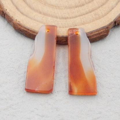 Natural Red Agate Earring Beads 29*11*3mm, 4.6g