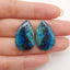 Natural Gemstone Chrysocolla Teardrop Gemstone Earring Beads, Popular Earrings Pair, 24x16x5mm, 6.3g