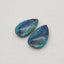 Natural Gemstone Chrysocolla Teardrop Gemstone Earring Beads, Popular Earrings Pair, 24x16x5mm, 6.3g
