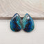 Natural Gemstone Chrysocolla Teardrop Gemstone Earring Beads, Popular Earrings Pair, 24x16x5mm, 6.3g