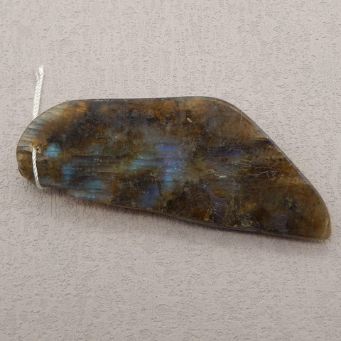 Perle pendentif en pierre précieuse de lézard sculpté en labradorite naturelle, 81x31x12 mm, 32,9 g