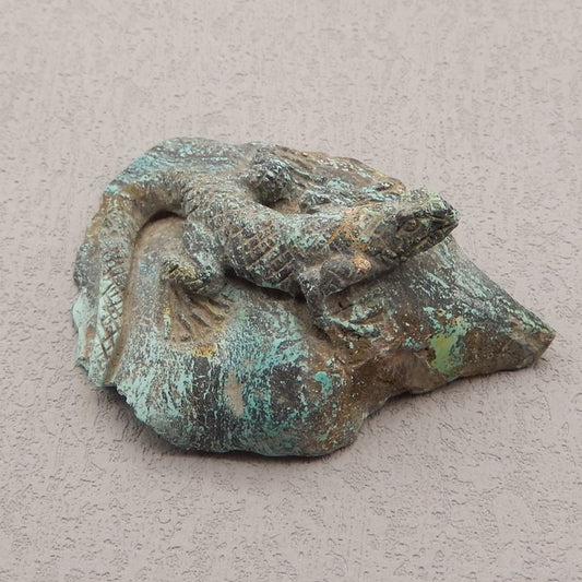 Natural Turquoise Carved lizard 65x43x25mm, 51.0g