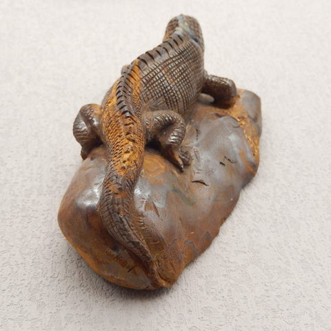 Natural Boulder Opal Carved lizard 96x58x45mm, 218.8g