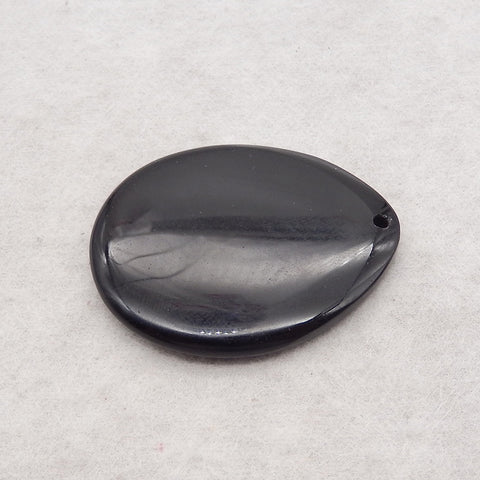 Natural Obsidian Gemstone Pendant Bead,Drill Gemstone Pendant, Handmade Pendant Gift, 44×35×6mm, 14.1g