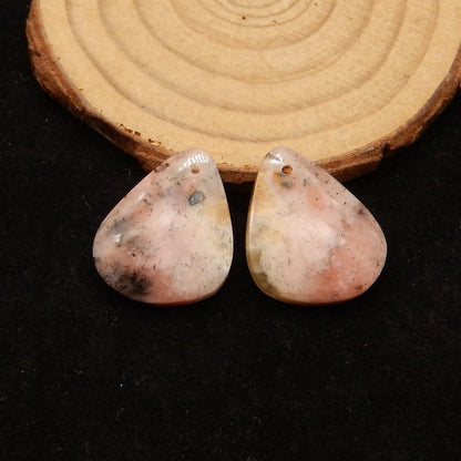 Natural Pink Opal Earring Beads 22*18*5mm, 5.2g