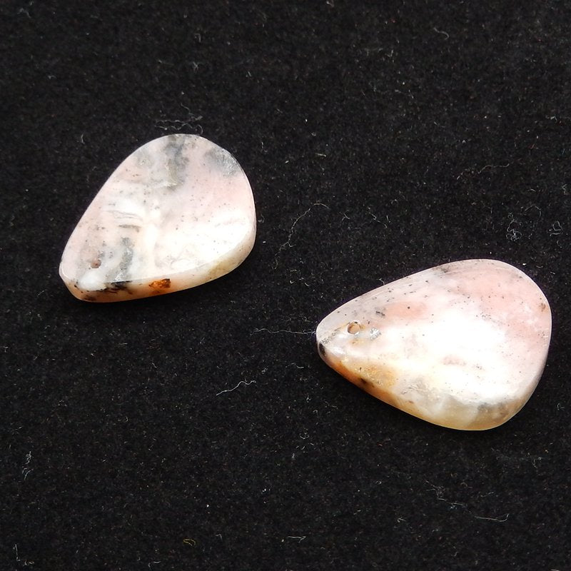 Natural Pink Opal Earring Beads 22*18*5mm, 5.2g