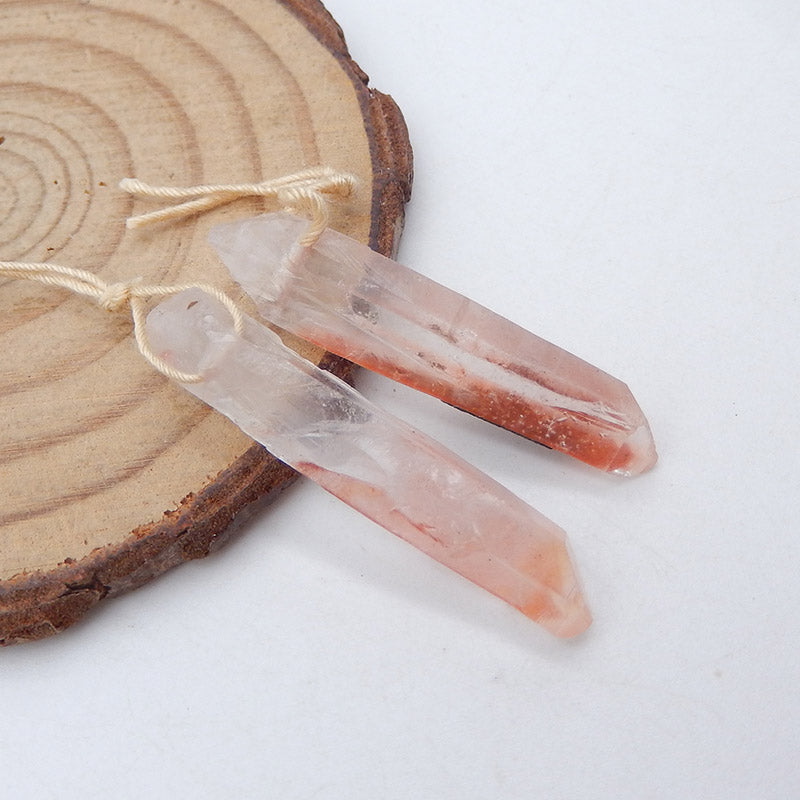 Boucles d'oreilles Drusy, cristal, vente de 2 paires de boucles d'oreilles en pierres précieuses de quartz, 39x6x5mm, 3.7g