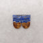 Natural Lapis Lazuli Gemstone Earring Beads, Jewelry DIY Making, Drilled Gemstone Pair, 31x20x4mm, 11.9g