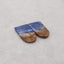 Natural Lapis Lazuli Gemstone Earring Beads, Jewelry DIY Making, Drilled Gemstone Pair, 31x20x4mm, 11.9g