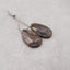 New! Nugget (Rough Sides) Natural Chiastolite Gemstone Earring Beads, 23x15x3mm, 4.6g