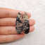 Natural Snow Flake Obsidian Gemstone Earring Beads, Drilled Cabochons, 39x12x3mm, 4.8g