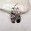 Natural Snow Flake Obsidian Gemstone Earring Beads, Drilled Cabochons, 39x12x3mm, 4.8g
