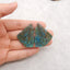 Nugget Natural Chrysocolla Gemstone Earring Beads, Popular Earrings Pair, 38x27x3mm, 10.7g