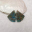 Nugget Natural Chrysocolla Gemstone Earring Beads, Popular Earrings Pair, 38x27x3mm, 10.7g