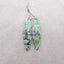Paire de Boucles d'Oreilles en Pierres Précieuses Chrysocolle Naturelle, 36x9x4mm 4.2g