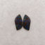 天然 Chrysocolla 宝石耳环一对，36x9x4mm 4.2g