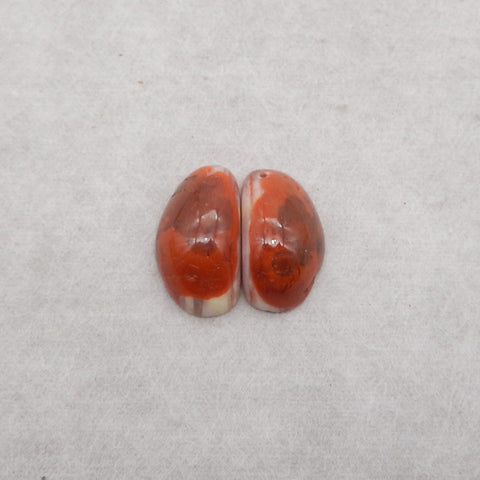 Natural Red Agate Earring Beads,Handmade Earring Pair, Jewelry DIY Making, 22×13×8mm,7.3g