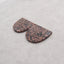 Natural Snow Flake Obsidian Double Holes Gemstone Earring Beads, Drilled Cabochons, 36x30x3mm, 12.2g