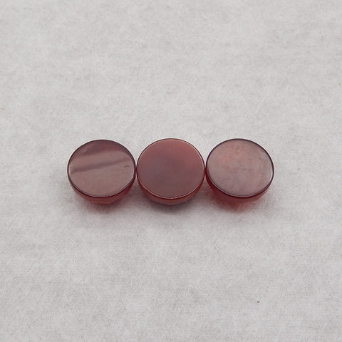 Cabochon de pierre précieuse de fleur d'agate rouge sculptée de 3 pièces, pierre précieuse naturelle pour la fabrication de bijoux de bricolage. 11-15mm, 1.3g