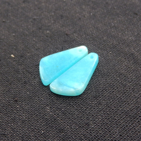 New 1 Pair Nugget Natural Amazonite Gemstone Earring Beads, 20x9x2mm, 1.8g
