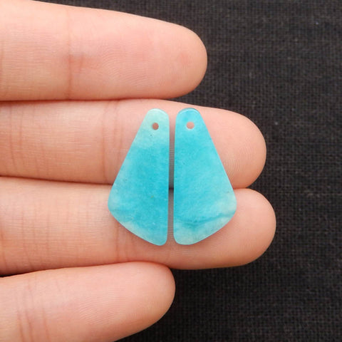 New 1 Pair Nugget Natural Amazonite Gemstone Earring Beads, 20x9x2mm, 1.8g