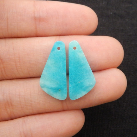 New 1 Pair Nugget Natural Amazonite Gemstone Earring Beads, 20x9x2mm, 1.8g
