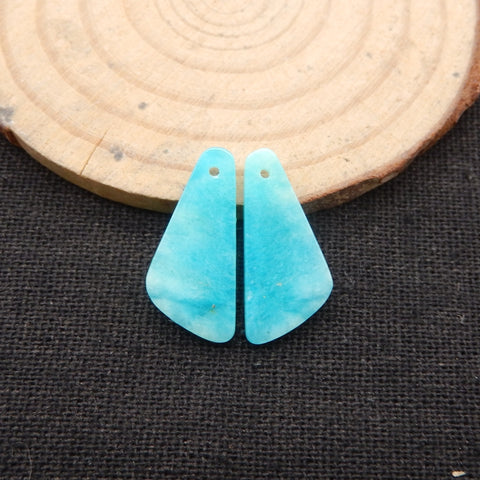 New 1 Pair Nugget Natural Amazonite Gemstone Earring Beads, 20x9x2mm, 1.8g