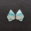 Nugget Natural Chrysocolla Gemstone Earring Beads, Popular Earrings Pair, 34x24x3mm, 9.6g