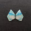Nugget Natural Chrysocolla Gemstone Earring Beads, Popular Earrings Pair, 34x24x3mm, 9.6g