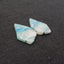 Nugget Natural Chrysocolla Gemstone Earring Beads, Popular Earrings Pair, 34x24x3mm, 9.6g