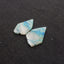 Nugget Natural Chrysocolla Gemstone Earring Beads, Popular Earrings Pair, 34x24x3mm, 9.6g