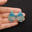 Nugget Natural Chrysocolla Gemstone Earring Beads, Popular Earrings Pair, 34x24x3mm, 9.6g