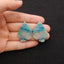 Nugget Natural Chrysocolla Gemstone Earring Beads, Popular Earrings Pair, 34x24x3mm, 9.6g