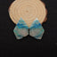 Nugget Natural Chrysocolla Gemstone Earring Beads, Popular Earrings Pair, 34x24x3mm, 9.6g