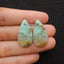Natural Chrysocolla Teardrop Gemstone Earrings Pair, 25x14x4mm, 4.5g