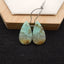 Natural Chrysocolla Teardrop Gemstone Earrings Pair, 25x14x4mm, 4.5g