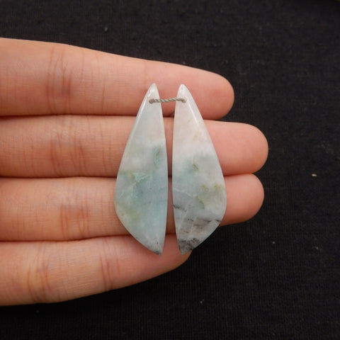 New 1 Pair Natural Blue Opal Gemstone Earring Beads, 39x12x3mm, 5g