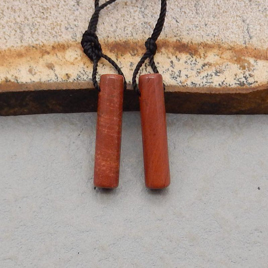 Natural Red River Jasper Earring Beads 20*4*4mm, 2.1g - Gomggsale