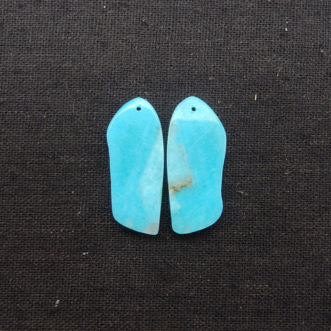 New 1 Pair Nugget Natural Amazonite Gemstone Earring Beads, 32x14x3mm, 5.4g