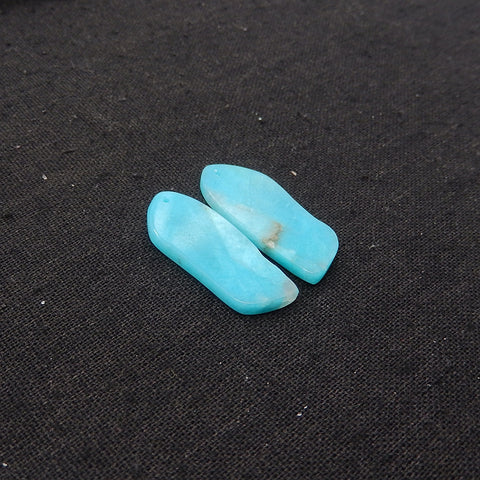 New 1 Pair Nugget Natural Amazonite Gemstone Earring Beads, 32x14x3mm, 5.4g