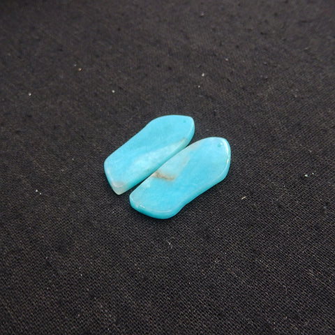 New 1 Pair Nugget Natural Amazonite Gemstone Earring Beads, 32x14x3mm, 5.4g
