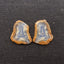 Nugget Natural Blue Lace Agate Drilled Earrings Pair, 32x29x3mm, 11.3g