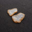 Nugget Natural Blue Lace Agate Drilled Earrings Pair, 32x29x3mm, 11.3g