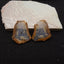 Nugget Natural Blue Lace Agate Drilled Earrings Pair, 32x29x3mm, 11.3g