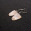 Natural Rose Quartz Double Hole Gemstone Earring Beads, Handmade Earring pair, 27x20x4mm, 7.4g