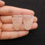 Natural Rose Quartz Double Hole Gemstone Earring Beads, Handmade Earring pair, 27x20x4mm, 7.4g