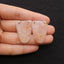 Natural Rose Quartz Double Hole Gemstone Earring Beads, Handmade Earring pair, 27x20x4mm, 7.4g